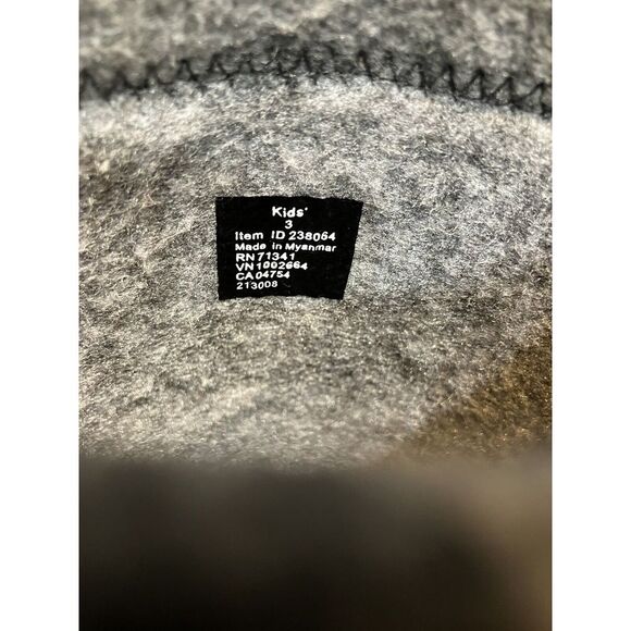 LL Bean Kids Snow Boots Northwoods Gray Felt Lined SZ 3 Black W/Navy/Gray-A14 - Picture 7 of 7